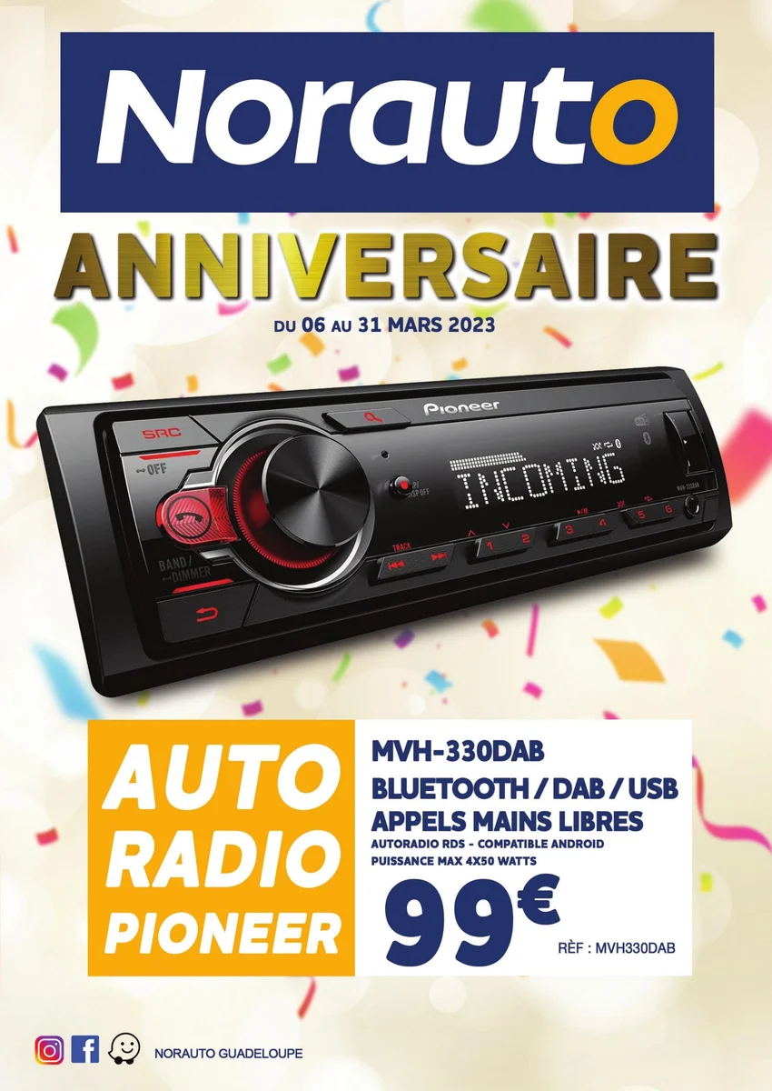 Autoradio PIONEER MVH-330DAB - Norauto